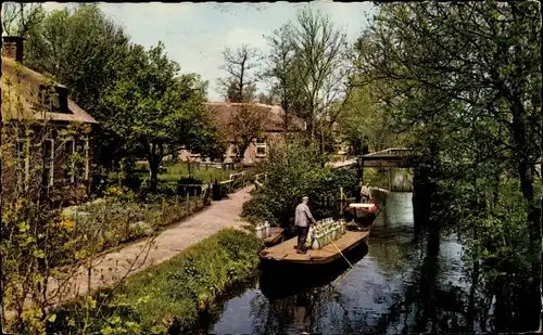 Ak Giethoorn Overijssel Niederlande, Melkvervoer