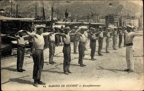 Ak Marine de Guerre, Assouplissements, Französische Matrosen