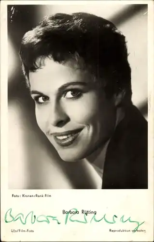 Ak Schauspielerin Barbara Rütting, Portrait, Autogramm