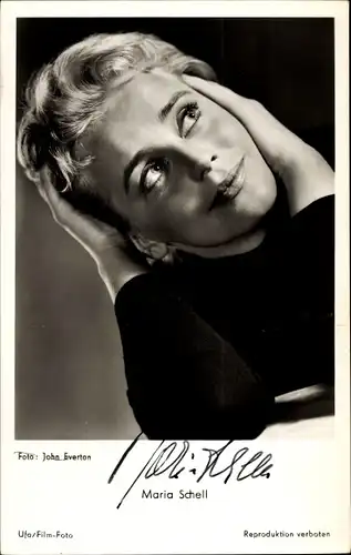 Ak Schauspielerin Maria Schell, Portrait, Autogramm
