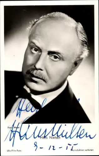 Ak Schauspieler Hans Nielsen, Portrait, Autogramm