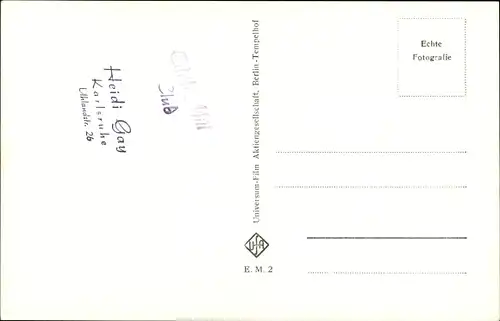 Ak Schauspielerin Edith Mill, Portrait, UFA Film, Autogramm