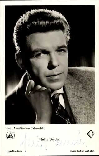 Ak Schauspieler Heinz Drache, Portrait, Autogramm