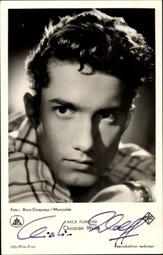 Ak Schauspieler Christian Wolff, Portrait, Autogramm