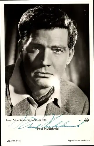 Ak Schauspieler Paul Hubschmid, Portrait, Die goldene Brücke, Autogramm