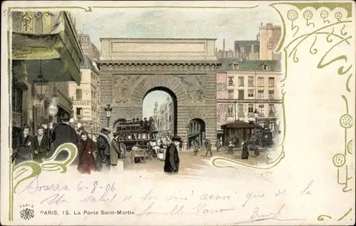 Litho Paris X., La Porte Saint Martin