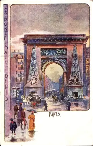 Künstler Litho Paris X., La Porte Saint Denis