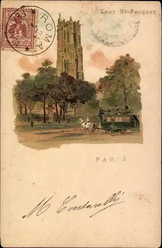 Litho Paris IV., Tour Saint Jacques