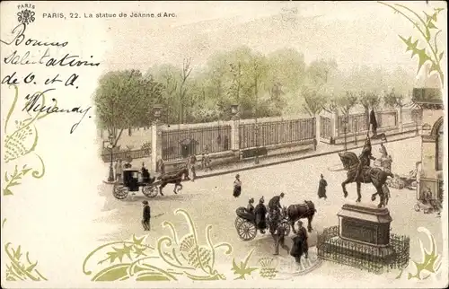 Ak Paris XIII, Statue de Jeanne d'Arc