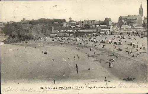 Ak Saint Quay Portrieux Cotes d'Armor, La Plage a marée montante