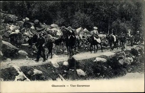 Ak Chamonix Mont Blanc Haute Savoie, Une Caravane