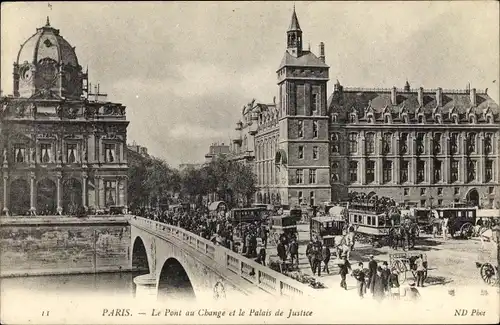 Ak Paris IV, Pont au Change et le Palais de Justice
