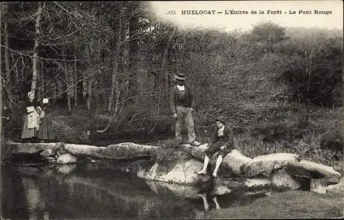 Ak Huelgoat Finistere, la Foret, le Pont Rouge