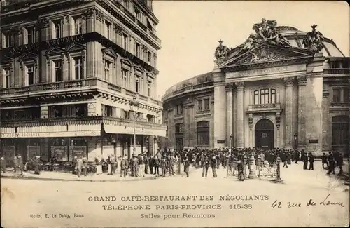 Ak Paris V Panthéon, Grand Café des Negociants