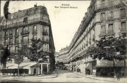 Ak Paris XIV Observatoire, Rue Leopold Robert