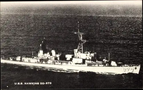 Ak US Amerikanisches Kriegsschiff, USS Hawkins, Destroyer, 873