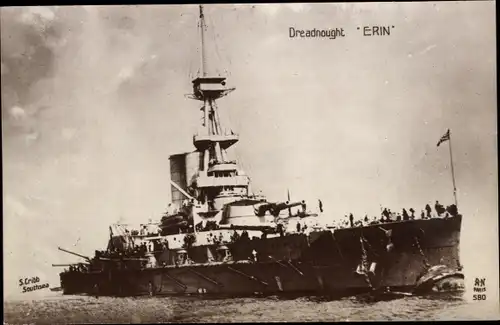 Ak Britisches Kriegsschiff, HMS Erin, Dreadnought, Royal Navy
