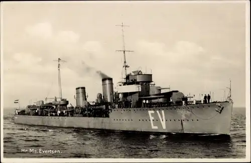 Ak Niederländisches Kriegsschiff, Hr. Ms. Evertsen