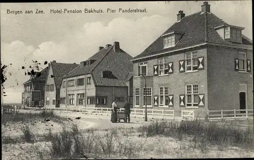 Ak Bergen aan Zee Nordholland, Hotel Pension Bakhuis, Pier Panderstraat