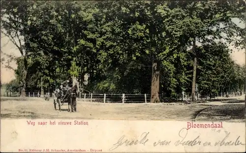 Ak Bloemendaal Nordholland Niederlande, Weg naar het nieuwe Station
