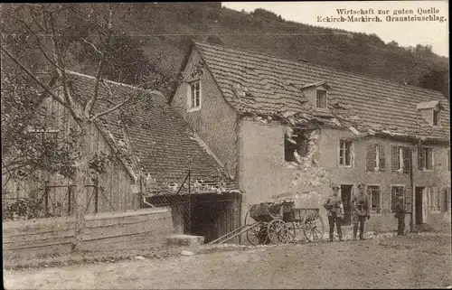 Ak Eckerich Eckirch Sainte Marie aux Mines Markirch Elsass Haut Rhin, Wirtschaft zur guten Quelle