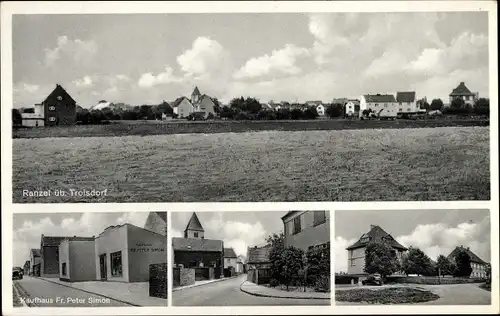 Ak Ranzel Niederkassel am Rhein, Teilansichten, Kaufhaus Fr. Peter Simon