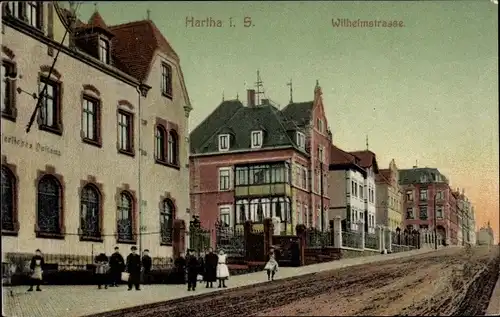 Ak Hartha in Sachsen, Wilhelmstraße, Post