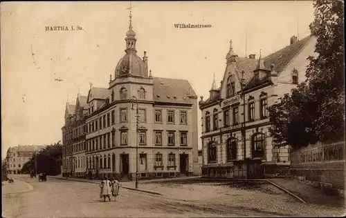 Ak Hartha in Sachsen, Wilhelmstraße, Hotel zur Krone