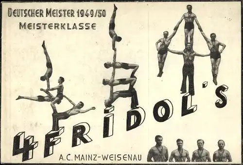 Ak Weisenau Mainz am Rhein, Deutscher Meister 1949/1950, 4 Fridols