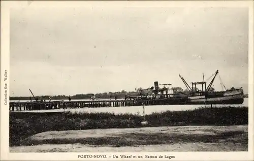 Ak Porto Novo Dahomey Benin, Un Wharf, Bateau de Lagos