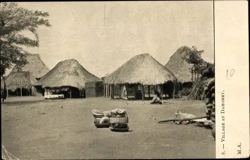 Ak Dahomey Benin, Village, Afrikanisches Dorf