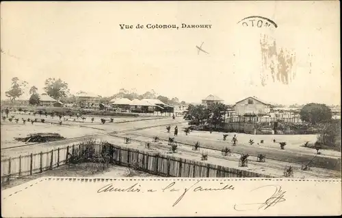 Ak Cotonou Dahomey Benin, Blick auf den Ort