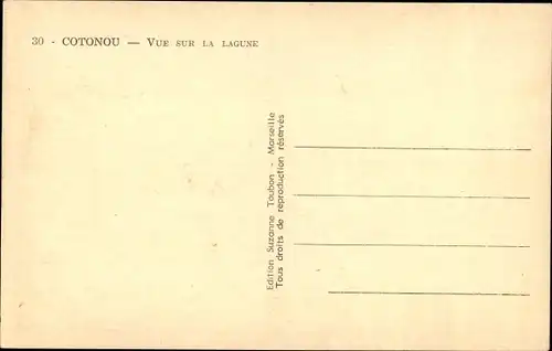 Ak Cotonou Dahomey Benin, Vue sur la Lagune