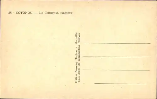 Ak Cotonou Dahomey Benin, Le Tribunal indigene