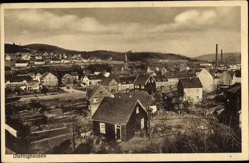 Ak Dieringhausen Gummersbach im Oberbergischen Kreis, Blick auf den Ort mit Bahnhofsrestauration