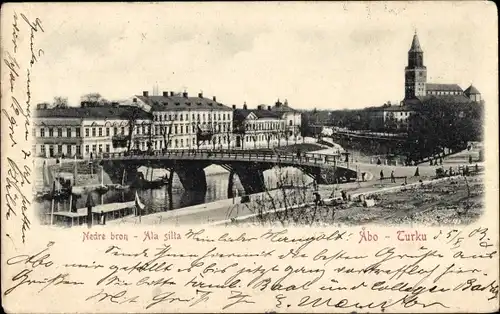 Ak Turku Åbo Finnland, Nedre bron, Ala silla, Stadtansicht