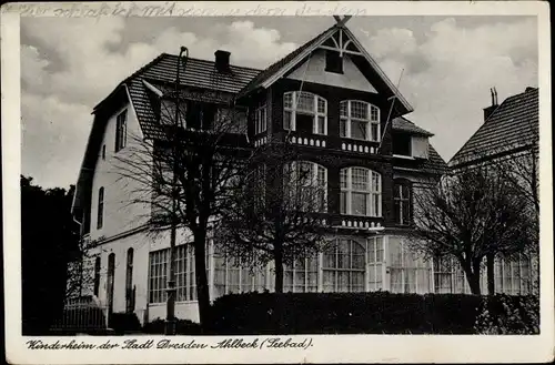 Ak Ostseebad Ahlbeck Heringsdorf auf Usedom, Kinderheim der Stadt Dresden