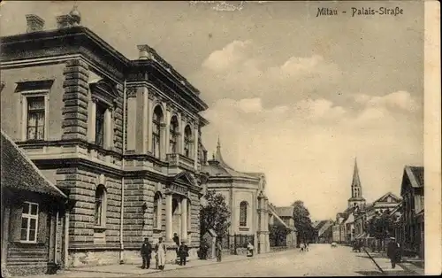 Ak Jelgava Mitau Lettland, Palais Straße