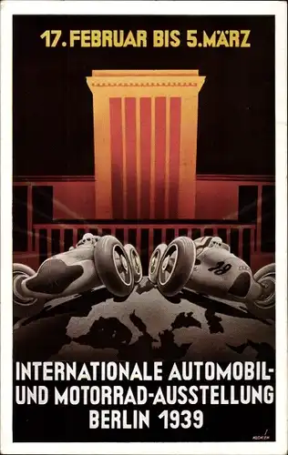 Ak Berlin Charlottenburg Westend, Internationale Automobil und Motorrad Ausstellung 1939