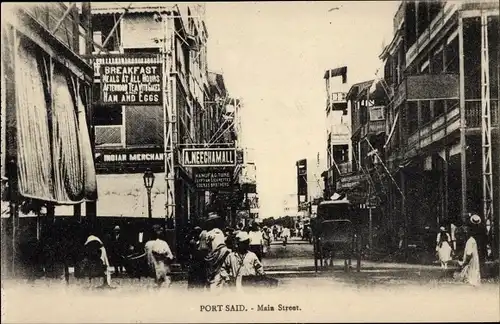 Ak Port Said Ägypten, Blick auf die Hauptstrasse