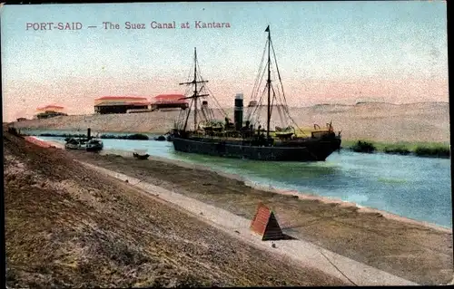 Ak Port Said Ägypten, der Suez Kanal in der Nähe von Kantara