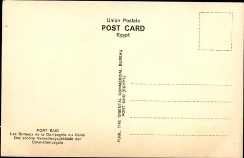 Ak Port Said Ägypten, The Canal Company's Pretty Offices