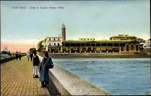 Ak Port Said Ägypten, Palast Hotel, Casino
