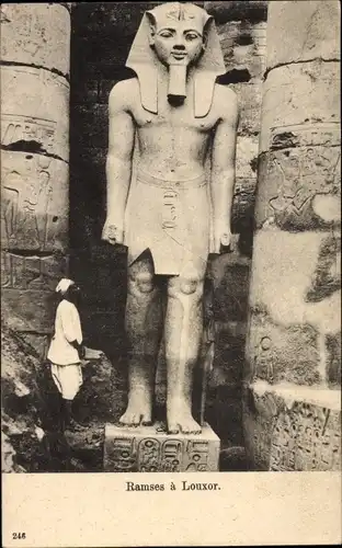 Ak Luxor Ägypten, Ramses Statue