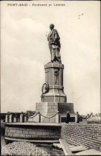 Ak Port Said Ägypten, The Lesseps Monument
