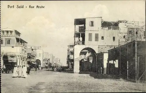 Ak Port Said Ägypten, Rue Arabe