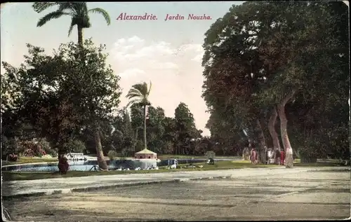 Ak Alexandria Ägypten, Jardin Nouzha