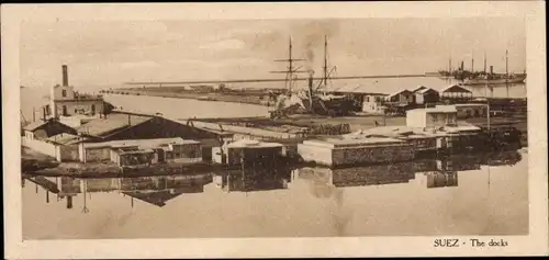Ak Suez Ägypten, The docks