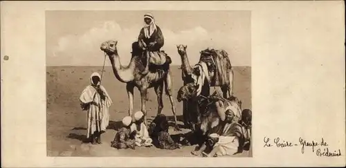 Ak Cairo Kairo Ägypten, Groupe de Bedouins in the Desert
