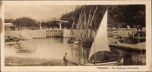 Ak Ismailia Ägypten, The flood gate downwards